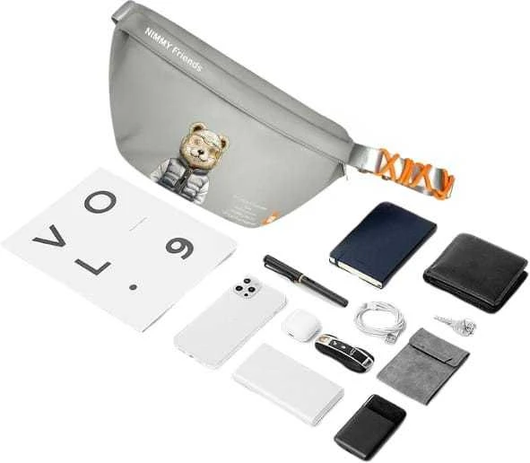 Nimmy krepšys ant rėmo pilkos spalvos Crossbody Cool&Cute 2.0 Bear