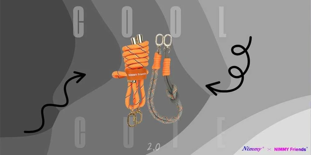 Komplektas per petį + dirželis rankai Nimmy Cool&Cute 2.0 oranžinis pilkos spalvos