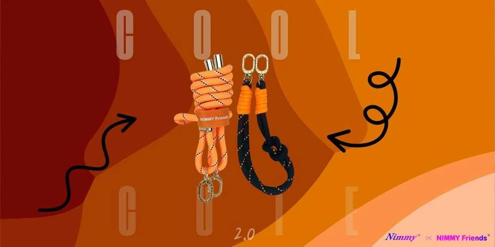 Komplektas per petį + dirželis rankai Nimmy Cool&Cute 2.0 oranžinis juodos spalvos