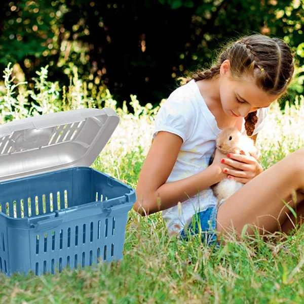 Stefanplast Transport cage Midi Gulliver 45x33x33cm baltas mėlynas