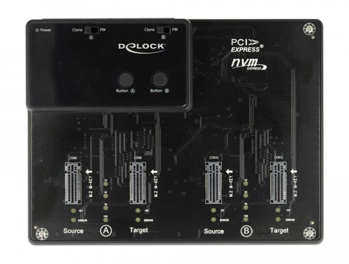 Doko stotelė Delock DeLOCK Doko stotelė M.2 dla 4 x M.2 NVMe PCIe SSD su funkcija klonowania