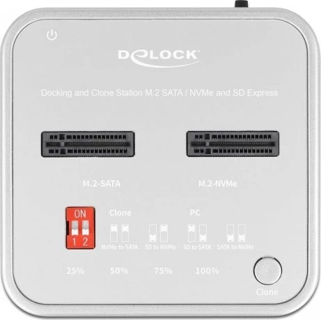 „Delock“ prijungimo stotelė, skirta 1 x M.2 NVMe SSD + 1 x M.2 SATA SSD