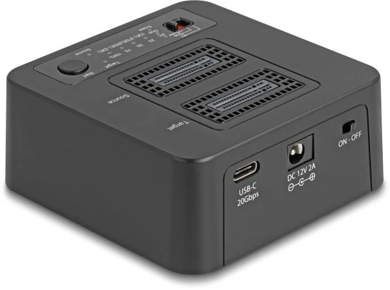 Doko stotelė Delock USB 20 Gbps doko stotelė, skirta 2 x M.2 NVMe PCIe SSD, su klonavimo ir trynimo funkcija