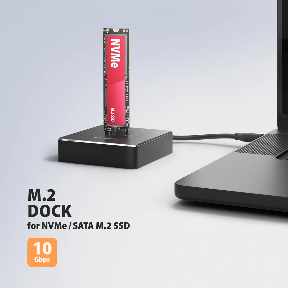 AXAGON | USB-C 10 Gbps doko stotis M.2 NVMe/SATA SSD | ADSA-M2C11