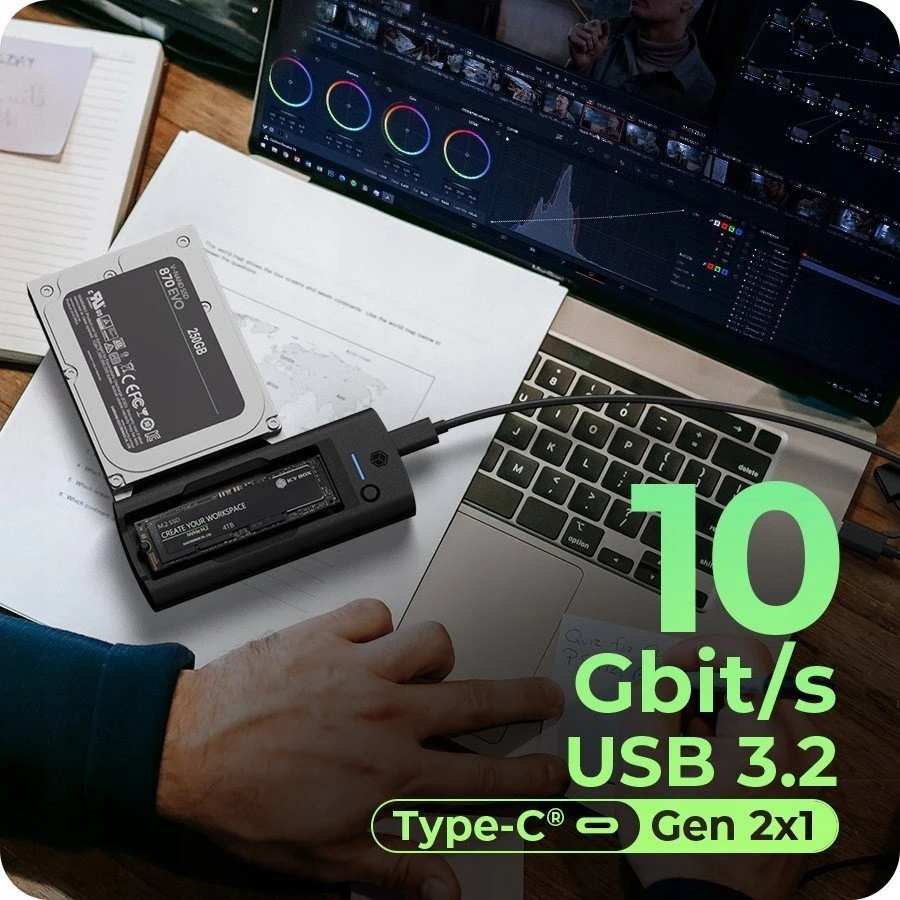 ICY BOX IB-180MS-C31 NVMe M.2 ir SATA
