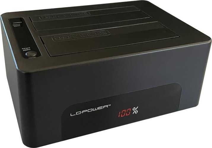 Doko stotelė LC-Power LC-Power LC-DOCK-U3-V doko stotelė do dysków twardych USB 3.2 Gen 1 (3.1 Gen 1) Type-B Juodas