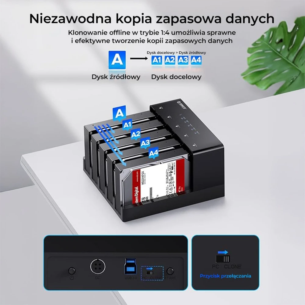 Docking station 5x HDD 3.5 / 2.5" Orico SATA su dauginimo funkcija