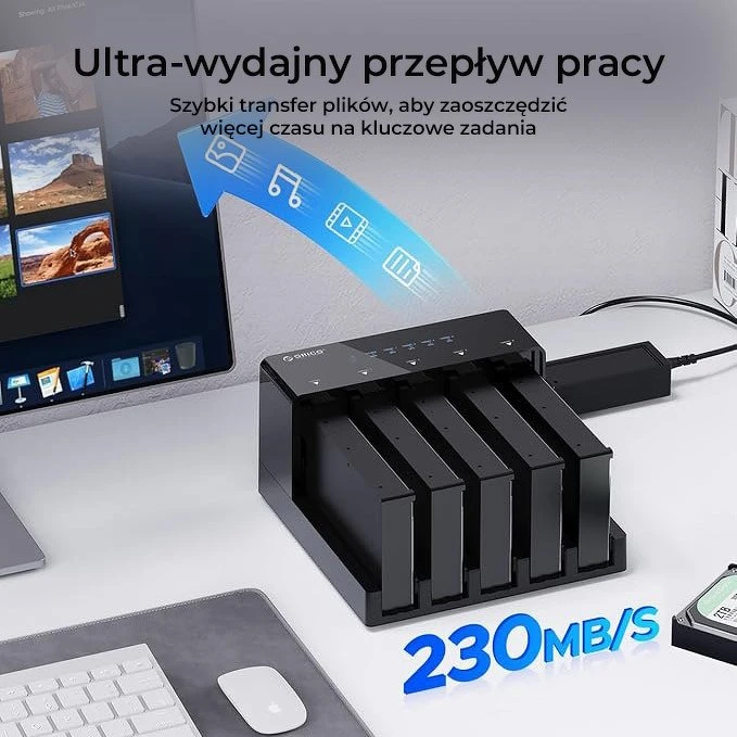 Docking station 5x HDD 3.5 / 2.5" Orico SATA su dauginimo funkcija