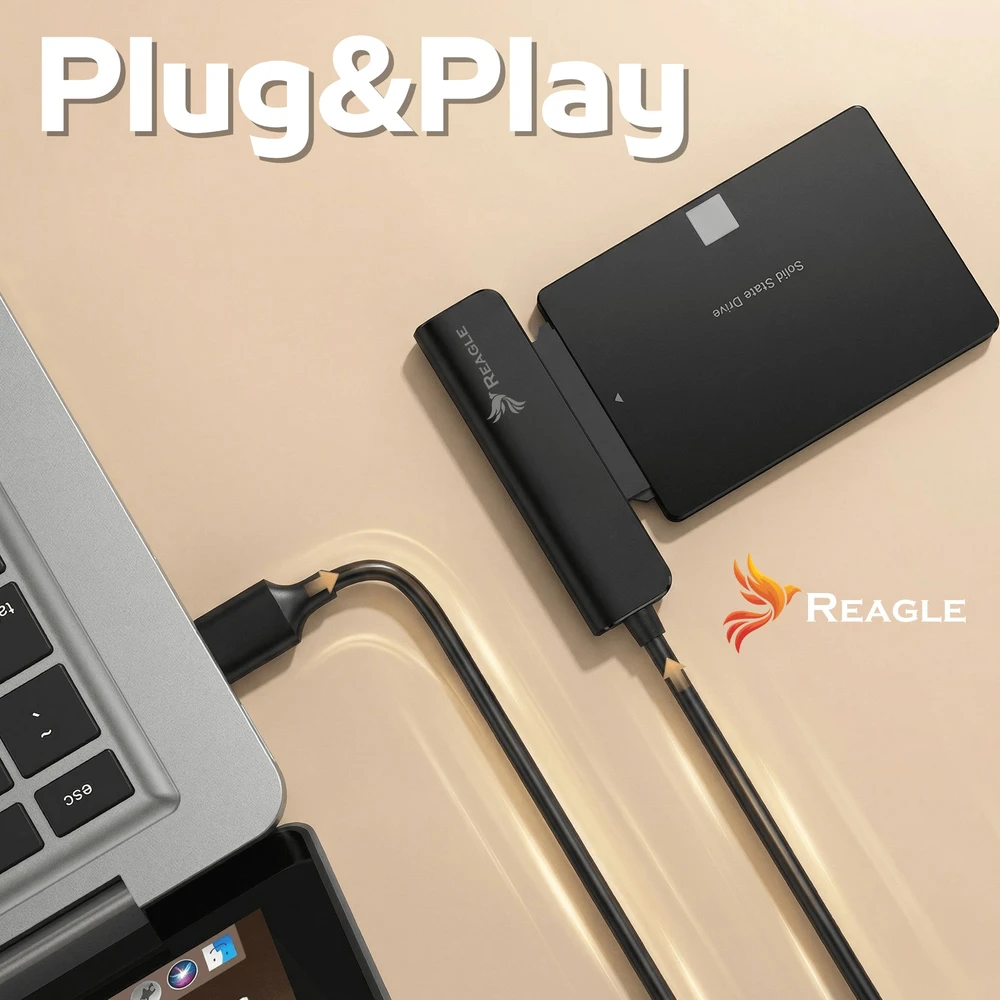 Dokavimo stotis Qoltec Adapteris SATA USB SSD HDD 2,5'' 2 viename USB-C 3.1 5Gb/s REAGLE DISKO PERĖJIMAS KABELIS DISKUI