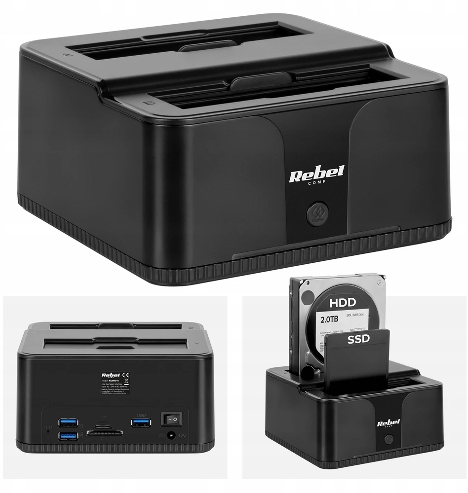Stacja „Rebel“ USB 3.0 HDD/SSD prijungimo stotelė