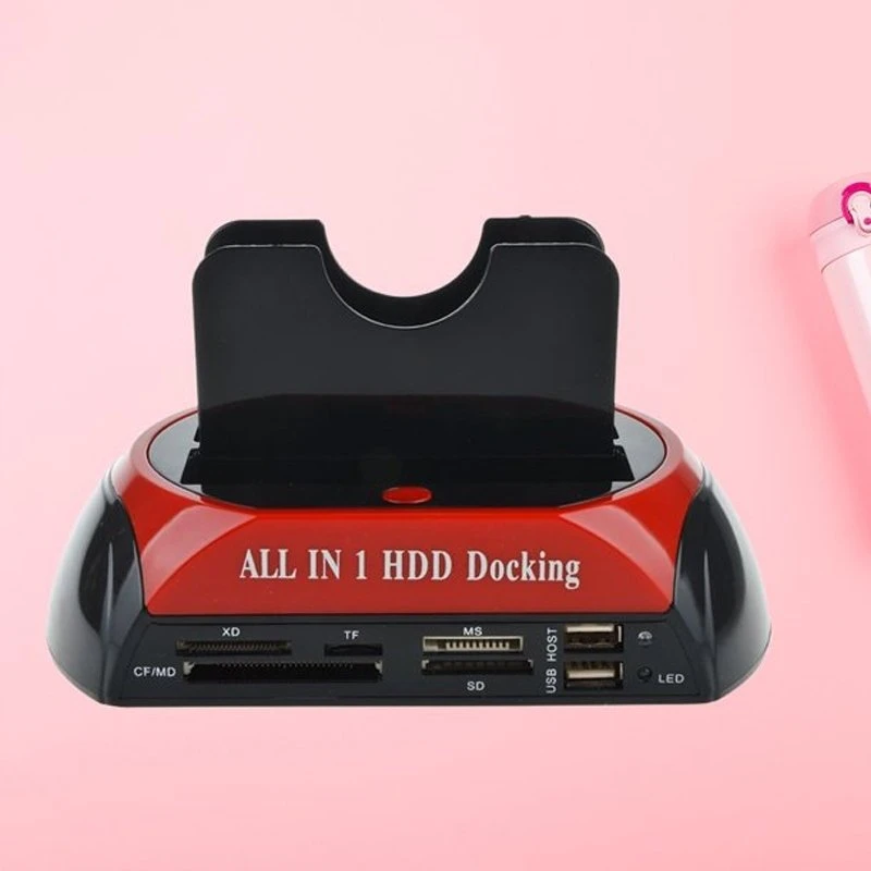 Retoo Stacja SATA diskų prijungimo stotelė, kortelių skaitytuvas 2,5' 3,5' IDE HDD SSD USB 3.0