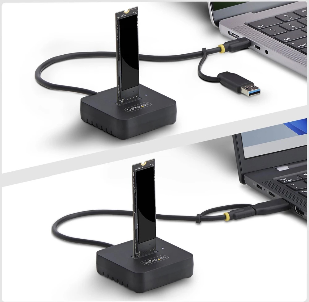 Kietasis diskas Doko stotelė StarTech STARTECH.COM USB-C i USB-A na M.2 NVMe Dock Adapteris 10Gbps Tool-Free zewnętrzny M.2 NVMe SSD Reader B+M i M-Key