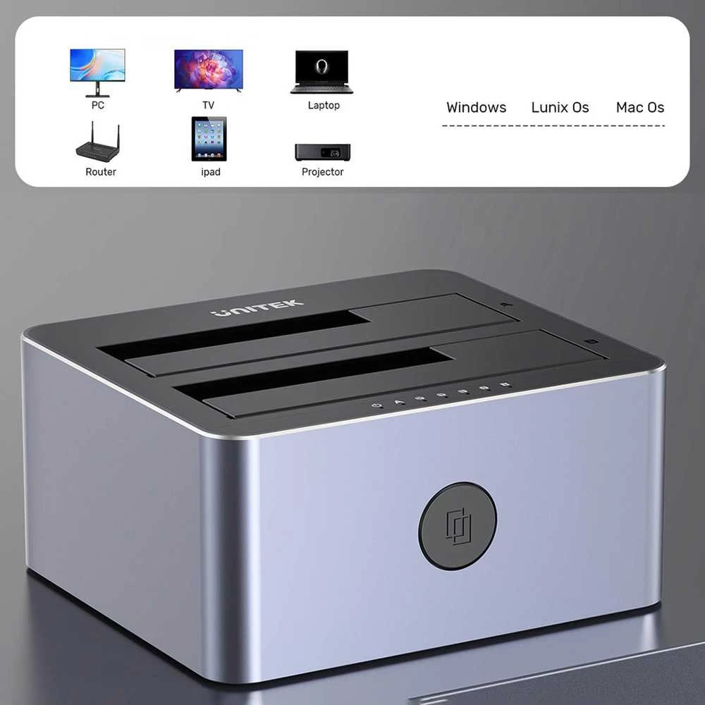 Klonavimo Stotis - UNITEK 2X SATA 2,5"/3,5" USB 5GB