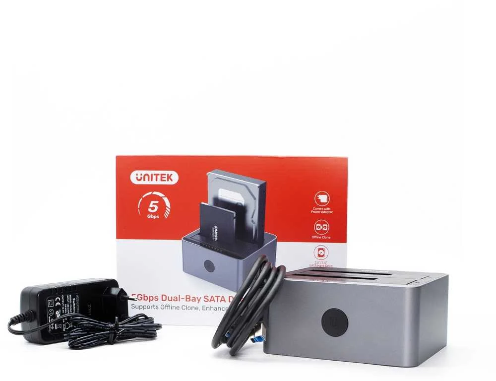 Klonavimo Stotis - UNITEK 2X SATA 2,5"/3,5" USB 5GB