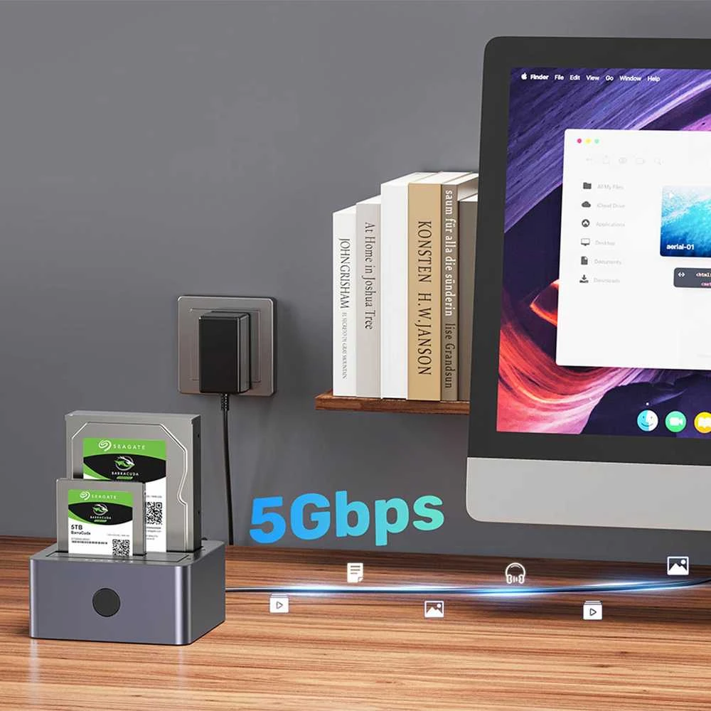 Klonavimo Stotis - UNITEK 2X SATA 2,5"/3,5" USB 5GB