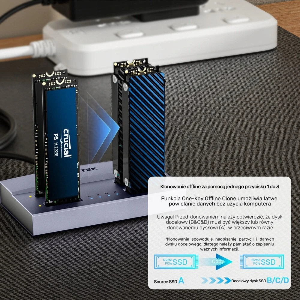 „Unitek“ prijungimo stotelė USB4 4 lizdų M.2 SSD