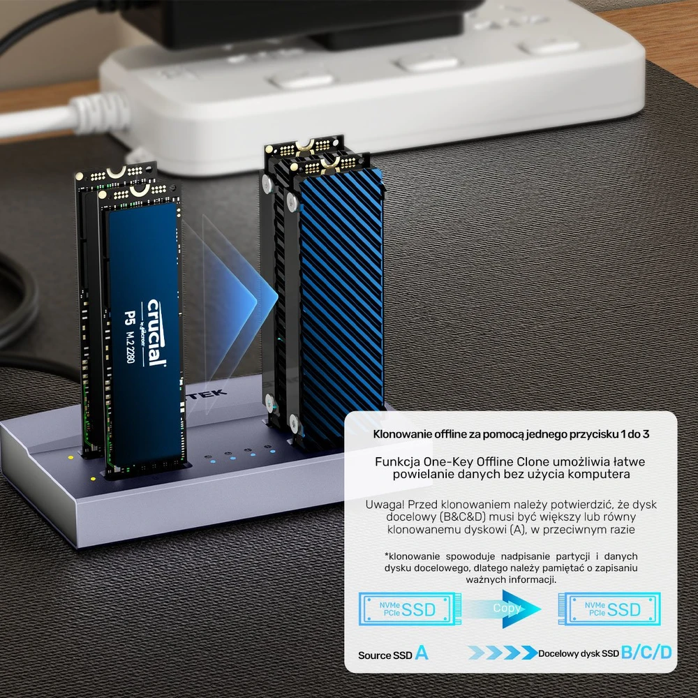 „Unitek“ prijungimo stotelė USB4 4 lizdų M.2 SSD