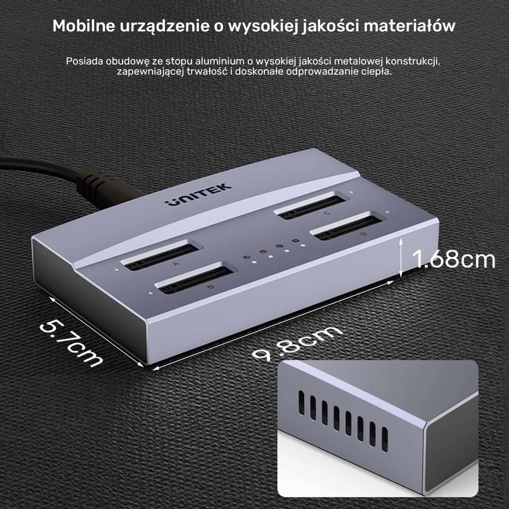 „Unitek“ prijungimo stotelė USB4 4 lizdų M.2 SSD