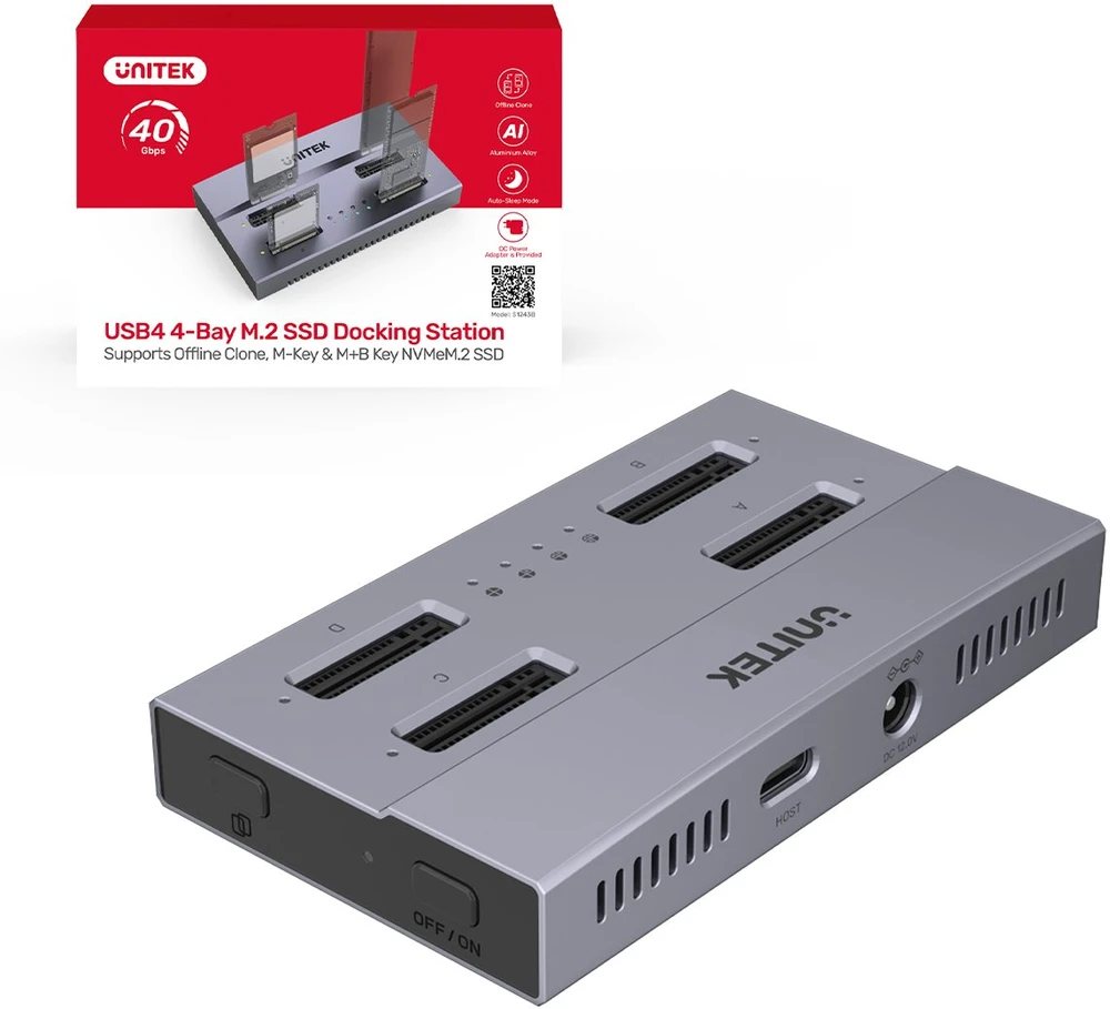 „Unitek“ prijungimo stotelė USB4 4 lizdų M.2 SSD