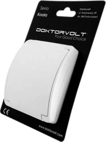 Viplast Doktorvolt Vienvietis lizdas su įžeminimu, montuojamas ant paviršiaus IP44, baltas 161-01 DV 5850