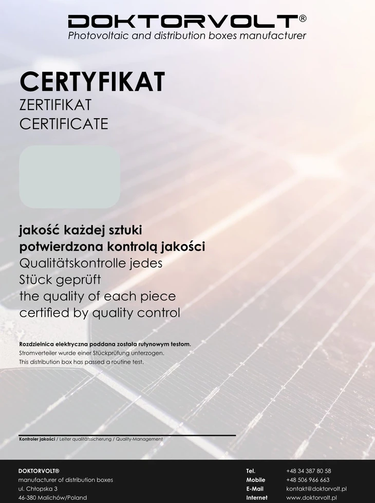 Doktorvolt PV fotovoltinė saulės baterija 2 stygų DC 1000V T2 PG Phoenix Kontaktas Doktorvolt 4432