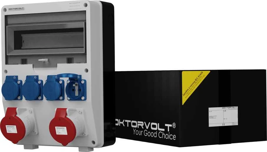 Doktorvolt Statybiniai skirstomieji įrenginiai TD 2x32A 4x230V kištukiniai lizdai Mennekes Doktorvolt 2435