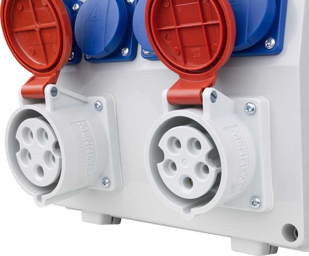 Doktorvolt Statybiniai skirstomieji įrenginiai TD-S/FI 32A 16A 4x230V kištukiniai lizdai Mennekes Doktorvolt 6916