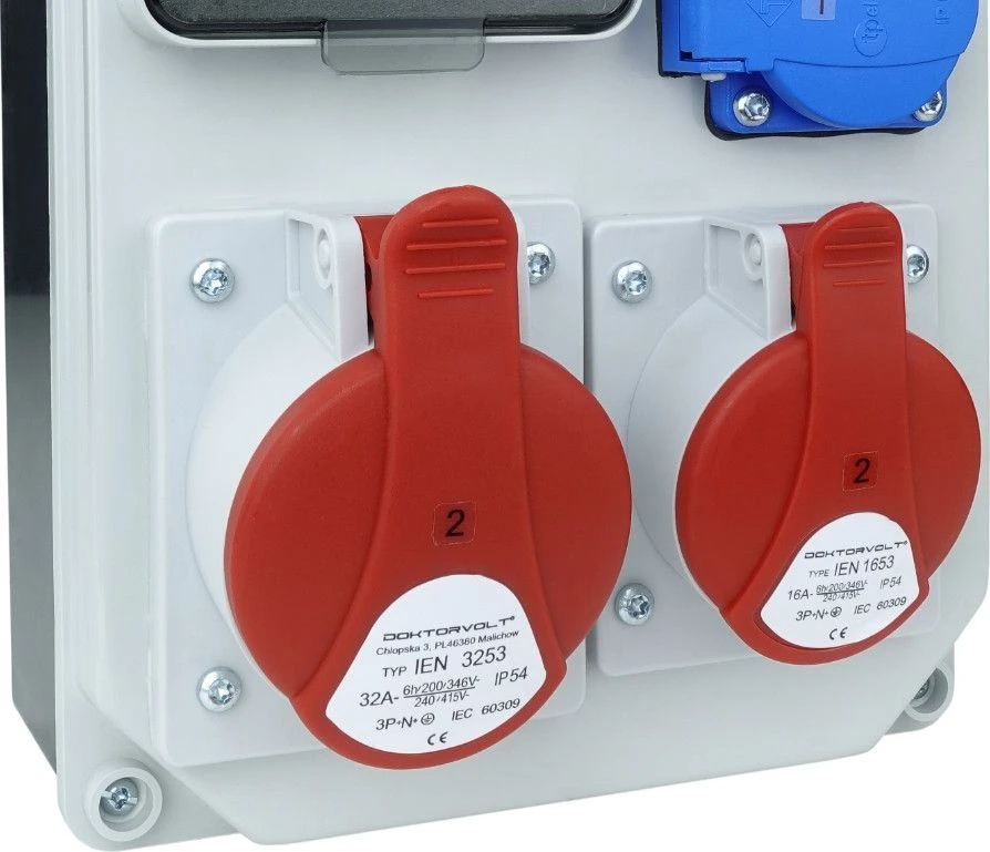 DV-5361-D Ginkluoti konstrukciniai skirstomieji įrenginiai HL-S 32A 16A 2x230V Schuko Doktorvolt 5361
