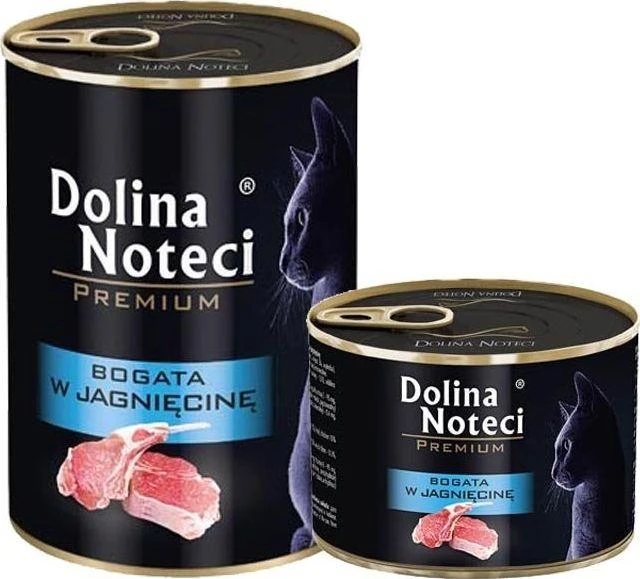 Dolina Noteci Premium klasės šlapias kačių ėdalas, praturtintas ėriena, 185 g