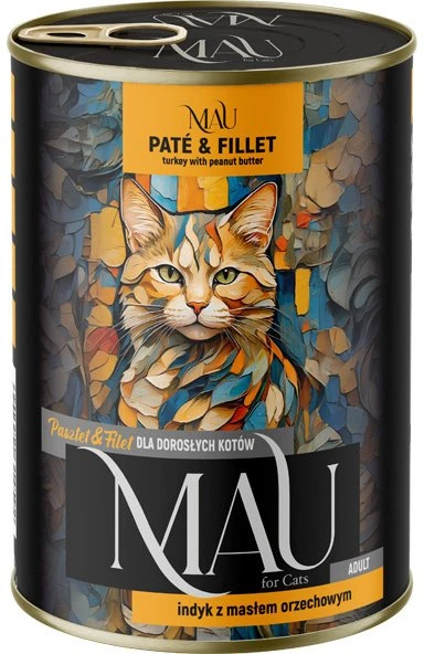 Dolina Noteci MAU Pate and Fillet kalakutiena with peanut butter – šlapias kačių maistas – 400g