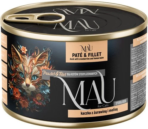 Dolina Noteci MAU Pate and Fillet Sterilised antiena with cranberries and lemon balm – šlapias kačių maistas – 185g
