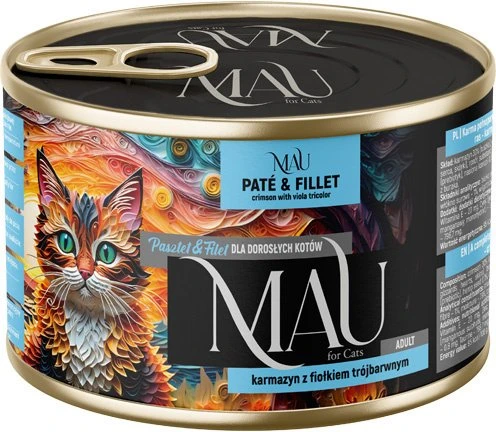 Dolina Noteci MAU Pate and Fillet Crimson with pansy – šlapias kačių maistas – 185g