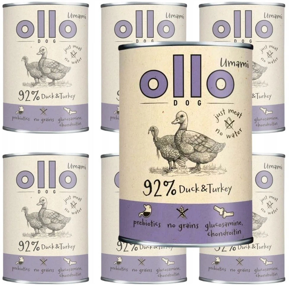 OLLO Umami antiena and kalakutiena – drėgnas ėdalas šunims – 850g