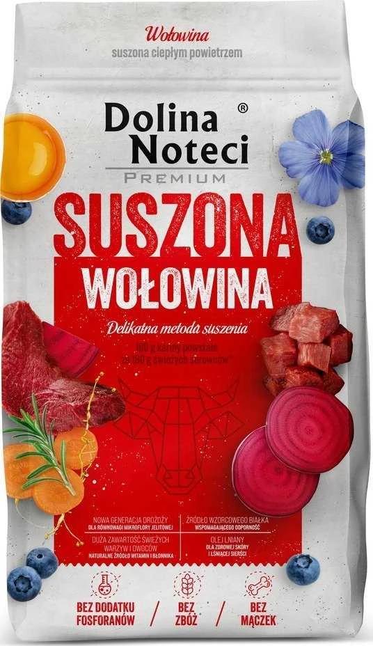 DOLINA NOTECI Premium jautienos – džiovintas šunų maistas – 9kg