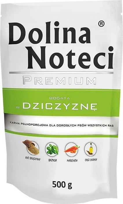 Visavertis konservuotas pašaras visų veislių suaugusiems šunims Dolina Noteci PREMIUM su žvėriena 500g