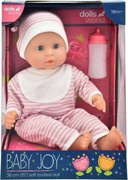WORLD Lėlių pasaulis LĖLIŲ PASAULIS BABY JOY LĖLĖ 38 CM - DRYŽIAI DRABUŽIAI