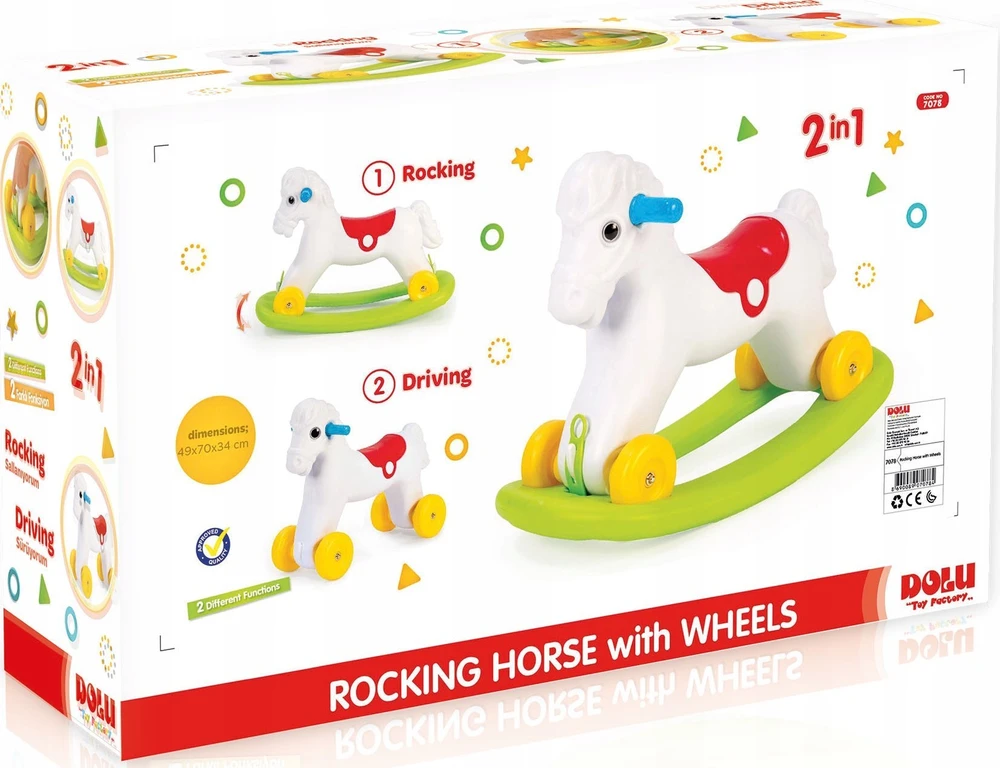 DOLU 2in1 arkliukas ant ratų - supamoji kėdutė 7078 70784