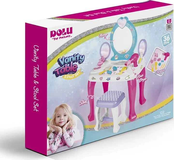DOLU Vienaragio tualetinis staliukas + kėdė + aksesuarai 2568 25685