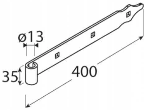Domax Lankstas vartams 82042, 1.3 cm x 3.5 cm, 40 cm, 0.4 cm juoda