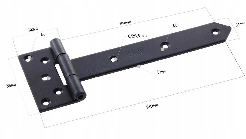 Domax LANKSTAS VARTŲ ZB 250 250X45X90X3.0 JUOD