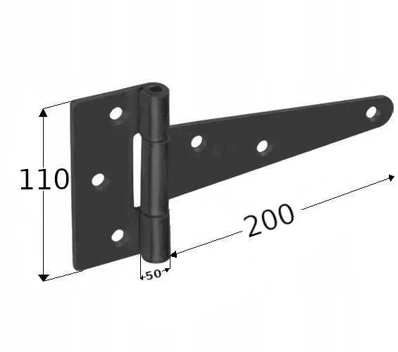 Domax LANKSTAS VARTŲ ZT200 200X50X110X2.5 JUOD