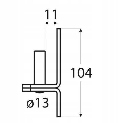 Domax Tvirtinimo detalė durims/vartams 1.3cm x 3.5 cm, 50 cm juoda