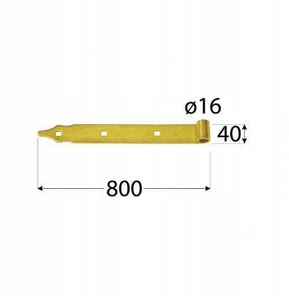 Domax Tvirtinimo detalė durims/vartams 1.6 cm x 4 cm, 80 cm, juoda