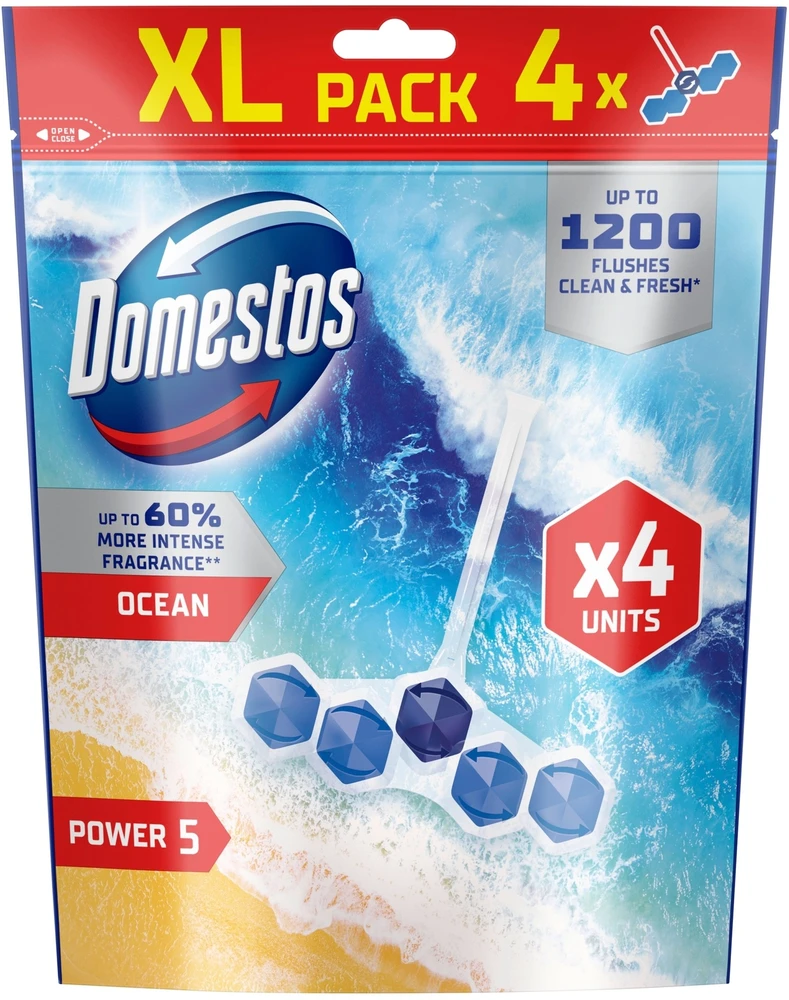 TOILET CLEANER DOMESTOS OCEAN 4X55G