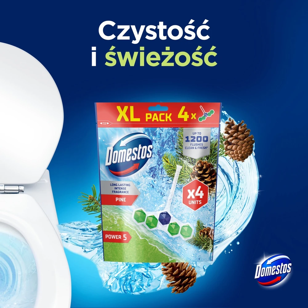 TOILET CLEANER DOMESTOS PINE 4X55G