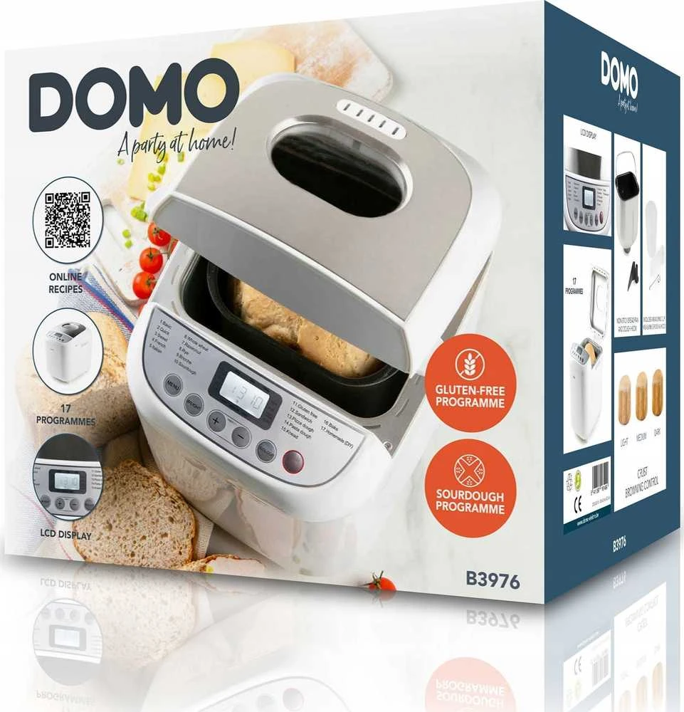 Duonkepė Domo B3976 Duonos kepimo mašina, 600 W, balta, 541D499