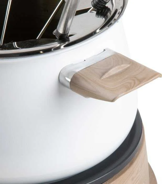 DOMO DO736F Fondue 1500 W valdymo lemputė, 8 medinės fondiu šakutės, balta