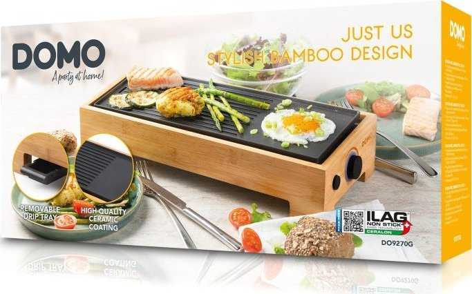 DOMO DO9270G Plancha kepsninė, bambuko stiliaus, „Just us“