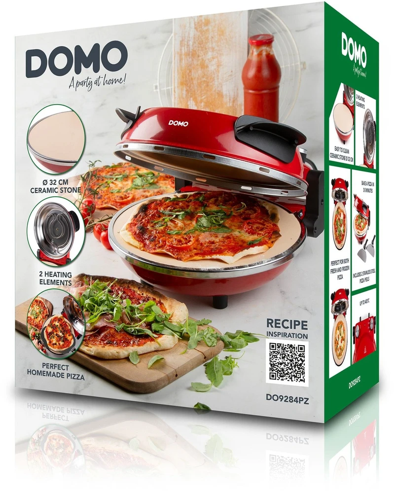 Domo DO9284PZ My Express Pizza 1200 W raudonos picos krosnis