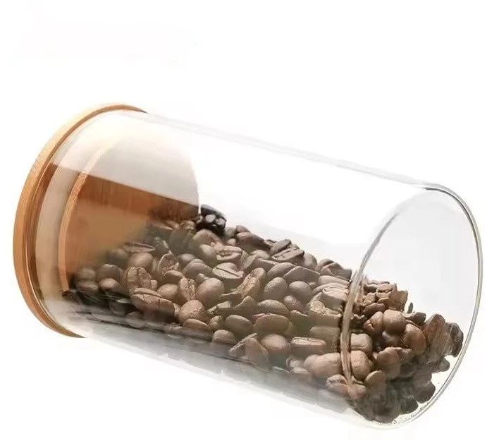 Domoletti JAR STORAGE ROUND GLAS W BAMBO LID 1.1L